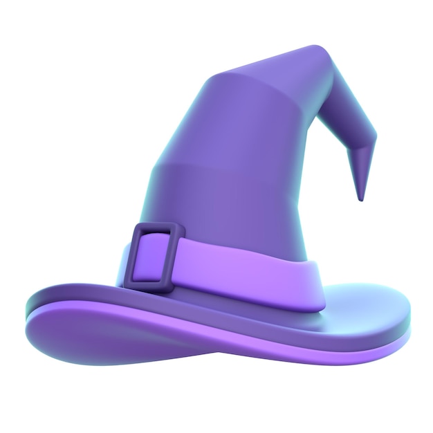 icono 3d sombrero de bruja ilustración 3d elemento 3d representación diseño de elementos gráficos