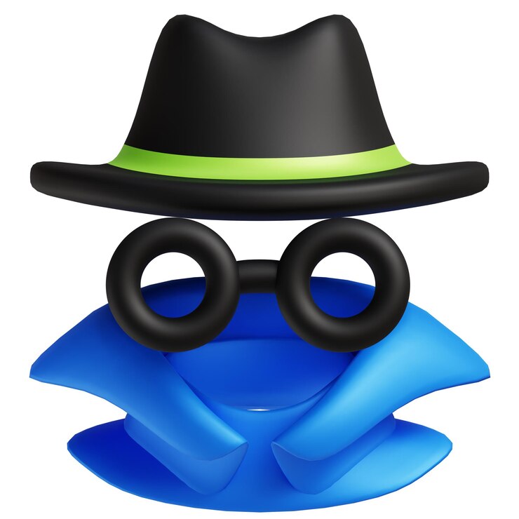 Foto icono 3d de sombrero negro y gafas