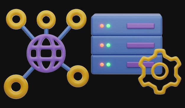 Icono 3D de tecnología de datos en la nube Premium sobre fondo aislado