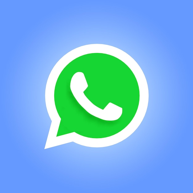 Icono 3d de WhatsApp de redes sociales renderizado con fondo transparente Ilustración de icono 3d de WhatsApp