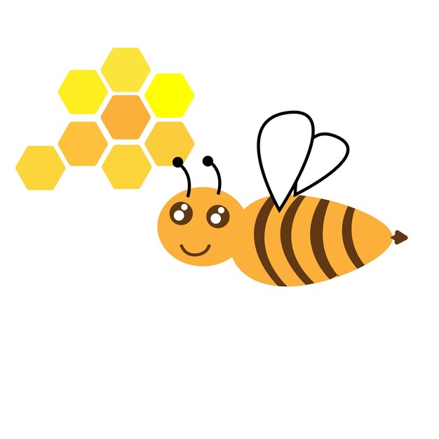 Icono de abeja aislado sobre fondo blanco.