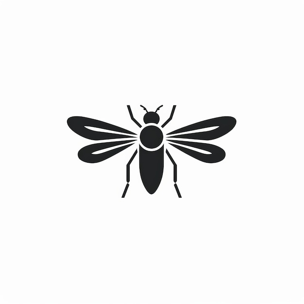 Icono de abeja negra y blanca Diseño gráfico minimalista inspirado por Rhads y David Wojnarowicz