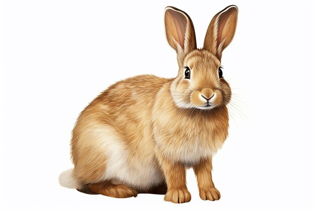 Icono de acuarela realista naturalista conejo zoológico