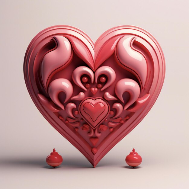 El icono del amor en 3D