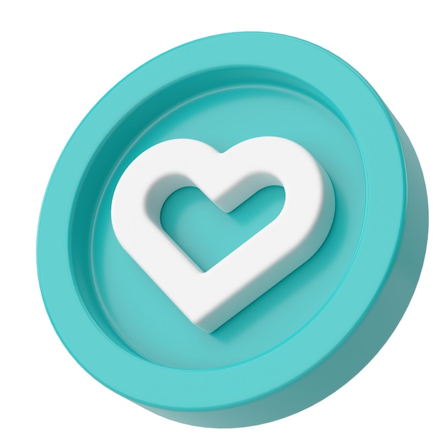 Icono de amor Icono de corazón Ilustración 3D