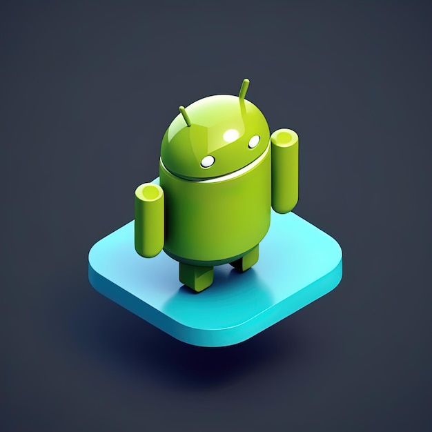 icono android 3 d representado símbolo3 d representado 3 d representado de un teléfono inteligente