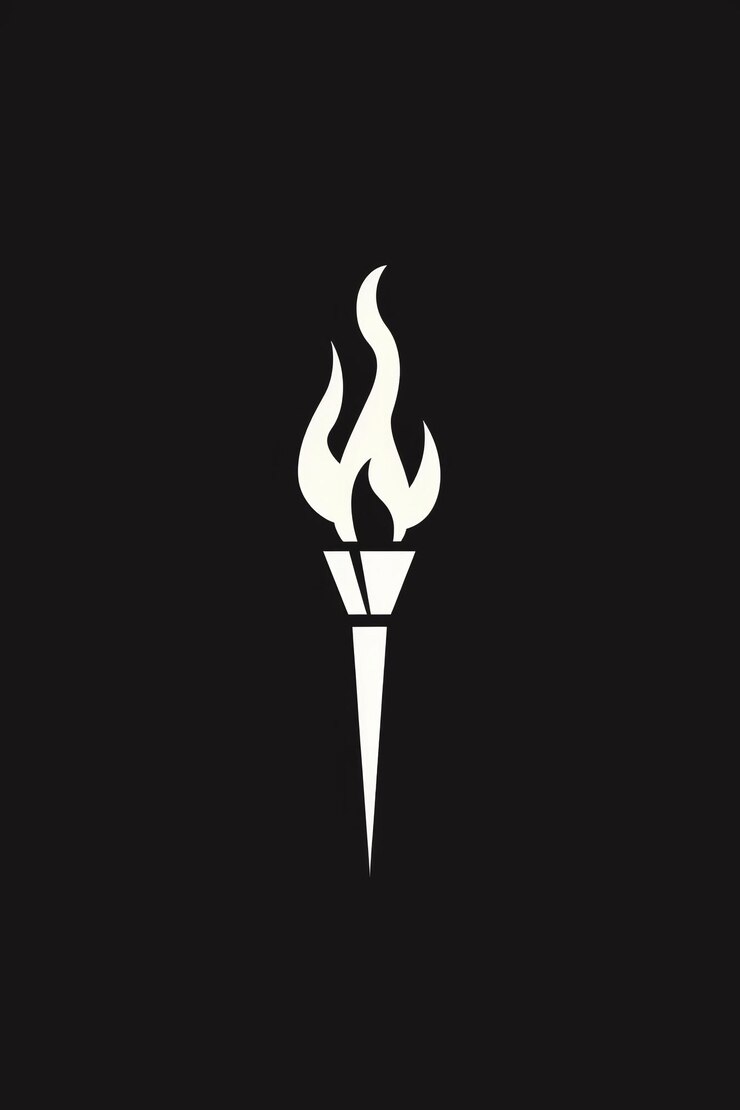 Foto icono de la antorcha olímpica que simboliza la tradición de la ia generativa