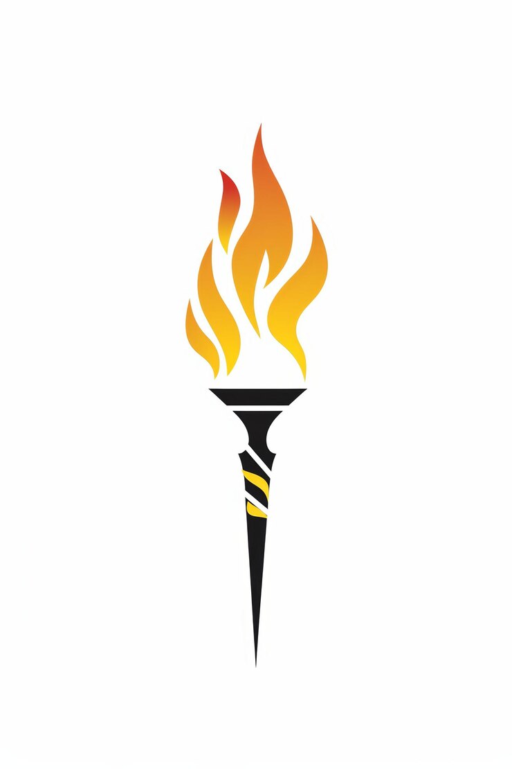 Foto icono de la antorcha olímpica que simboliza la tradición de la ia generativa
