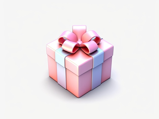 Icono de aplicación de caja de regalo de estilo 3d aislado sobre fondo blanco IA generativa