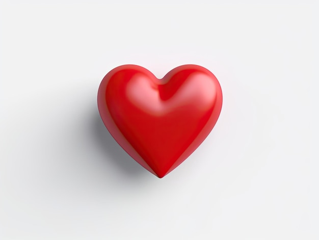 Icono de aplicación de corazón rojo de estilo 3d aislado sobre fondo blanco IA generativa