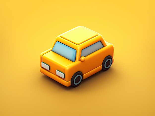 Icono de aplicación de taxi de estilo 3D aislado en un fondo colorido Generativo AIxA