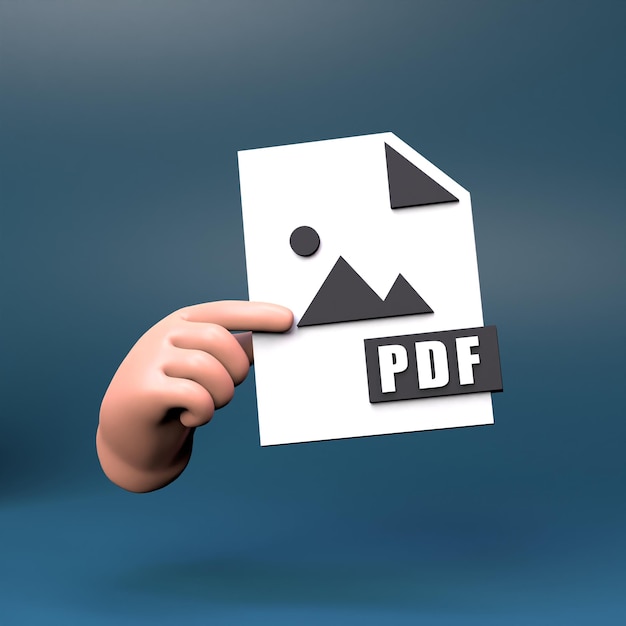 Foto icono de archivo pdf 3d renderizar ilustración