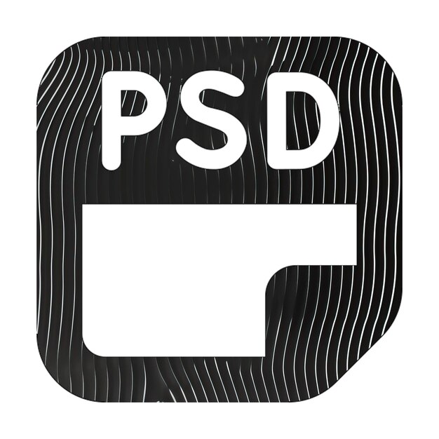 icono de archivo psd textura de líneas blancas y negras