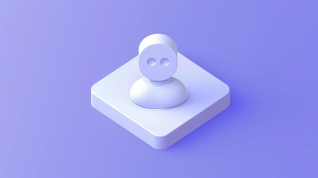 Icono de avatar de usuario blanco simple sobre fondo azul