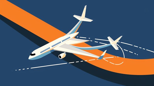 Foto icono de avión estilizado con engranajes de aterrizaje contrarreloj retraídos