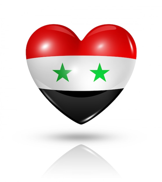 Icono de bandera de corazón de amor Siria