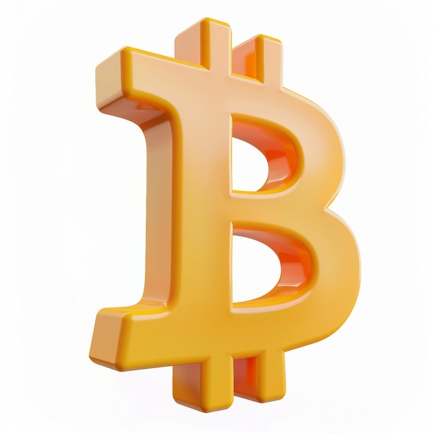 icono de bitcoin 3D render fondo blanco IA generativa