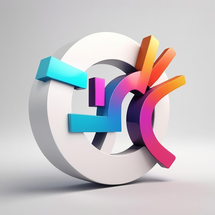 Foto un icono blanco con un logotipo de colores en él