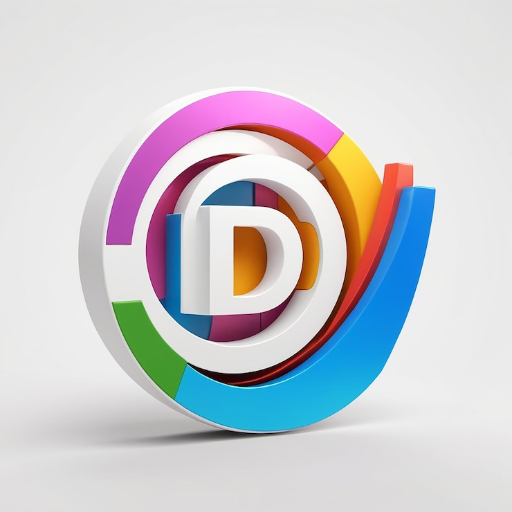 Foto un icono blanco con un logotipo de colores en él