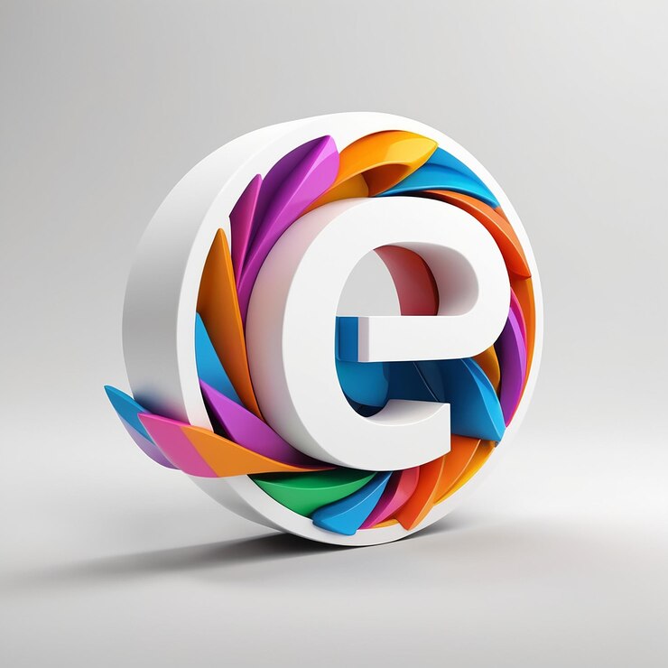 Foto un icono blanco con un logotipo de colores en él