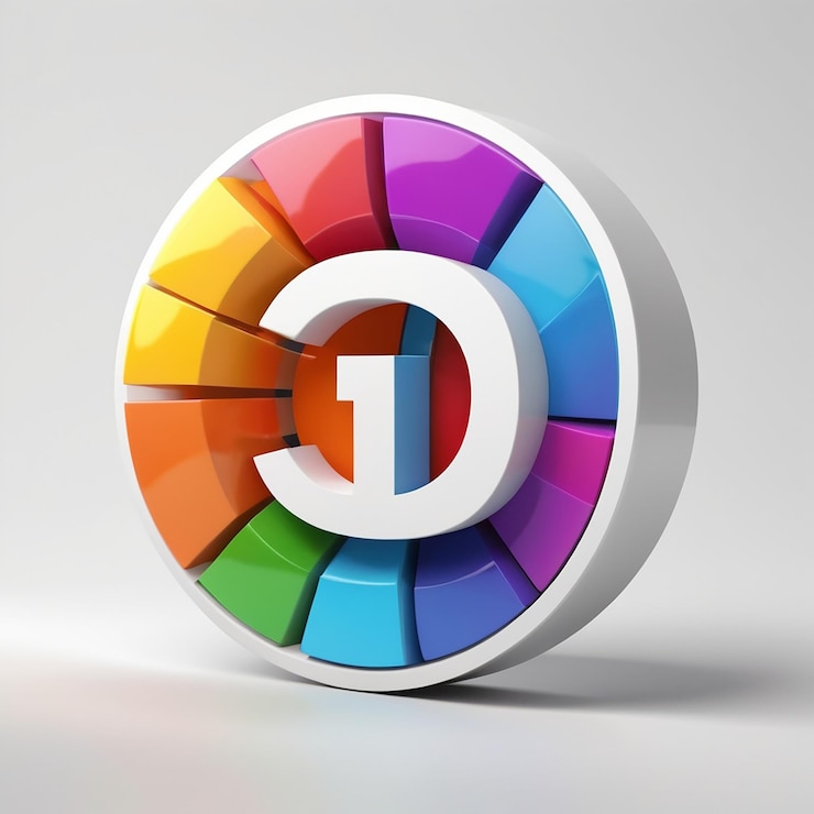 Foto un icono blanco con un logotipo de colores en él
