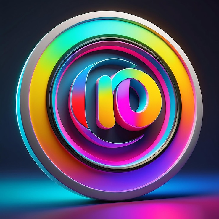 Foto un icono blanco con un logotipo de colores en él