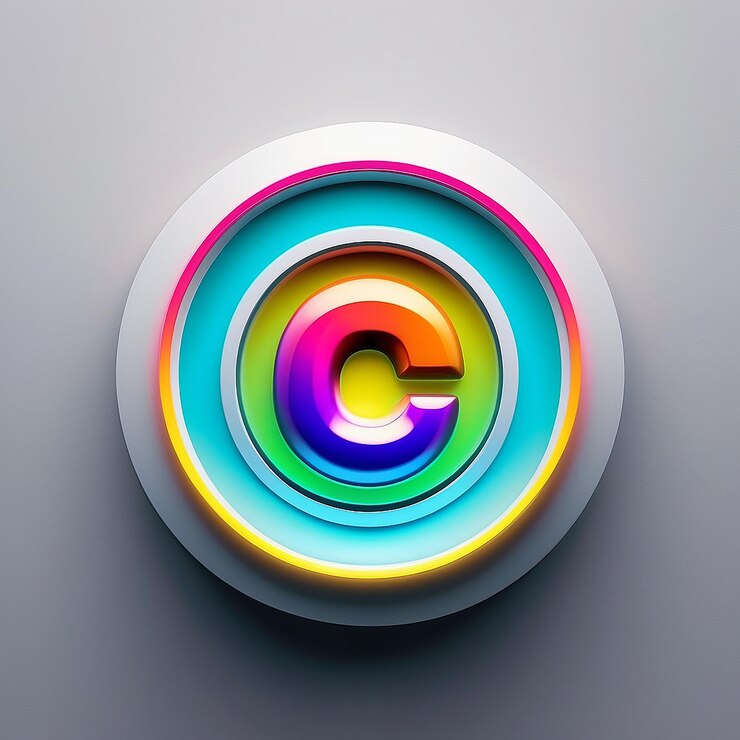Foto un icono blanco con un logotipo de colores en él