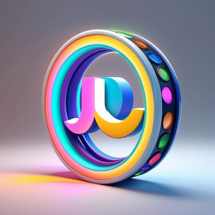 Foto un icono blanco con un logotipo de colores en él