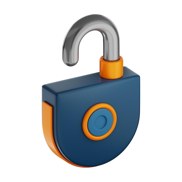 El icono de bloqueo de finanzas premium en 3D en un fondo aislado
