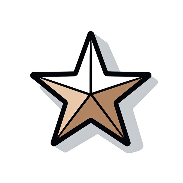 icono de boceto de diseño de ilustración de clip art de estrella negra y blanca en el estilo de animación dibujada a mano
