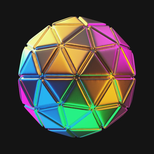 Icono de bola de discoteca de fiesta premium Representación 3d sobre fondo aislado