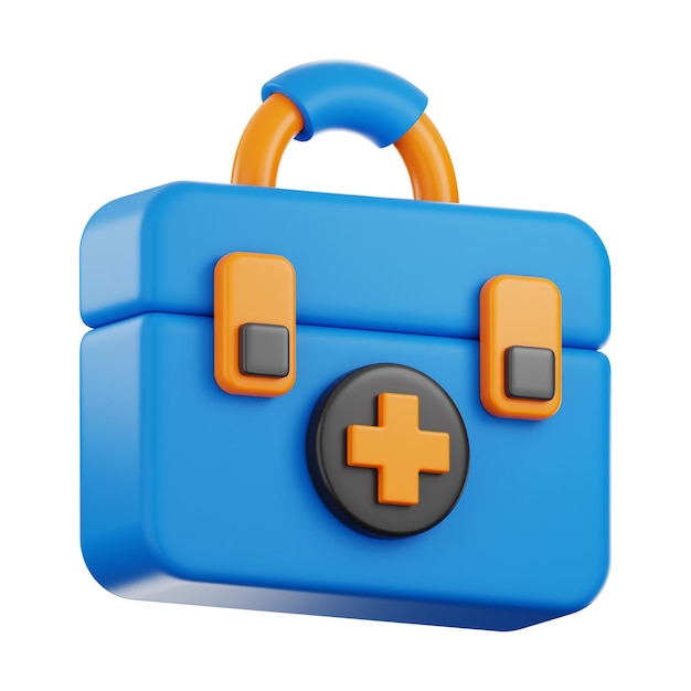 Icono de bolsa de mano de médico de hospital premium Representación 3d sobre fondo aislado