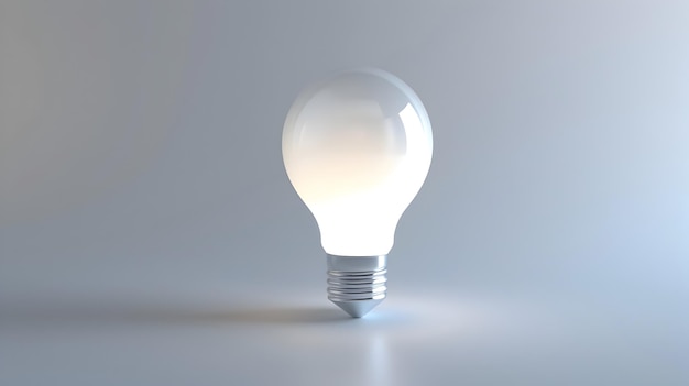 Foto icono de bombilla 3d brillante que representa las ideas, la innovación y la creatividad