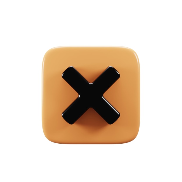 Foto icono de botón de cierre en renderización 3d concepto de icono de interfaz de usuario de teléfono móvil