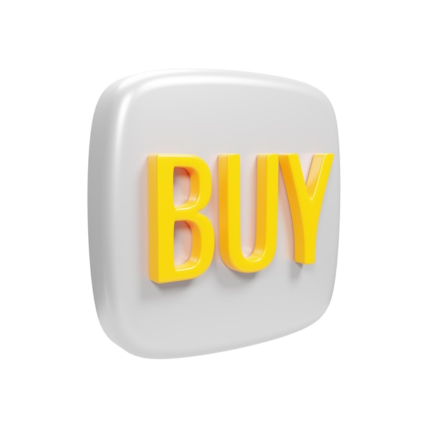 Icono del botón de compra en 3D concepto de icono de marketing de la tienda en línea