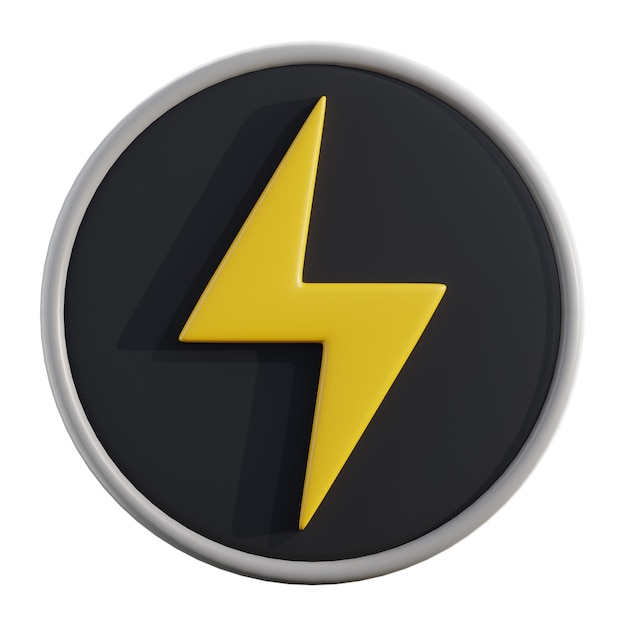 Icono de botón de flash instantáneo en 3D