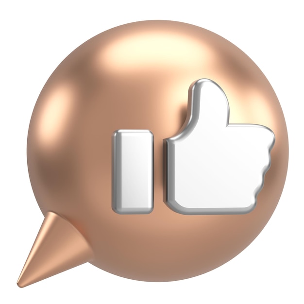 El icono del botón "Me gusta" Ilustración 3D