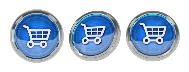 Foto icono brillante de comercio electrónico. representación 3d