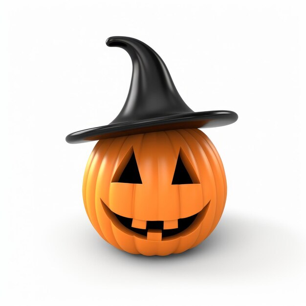 Foto el icono de la bruja calabaza de halloween en 3d al estilo de john pawson