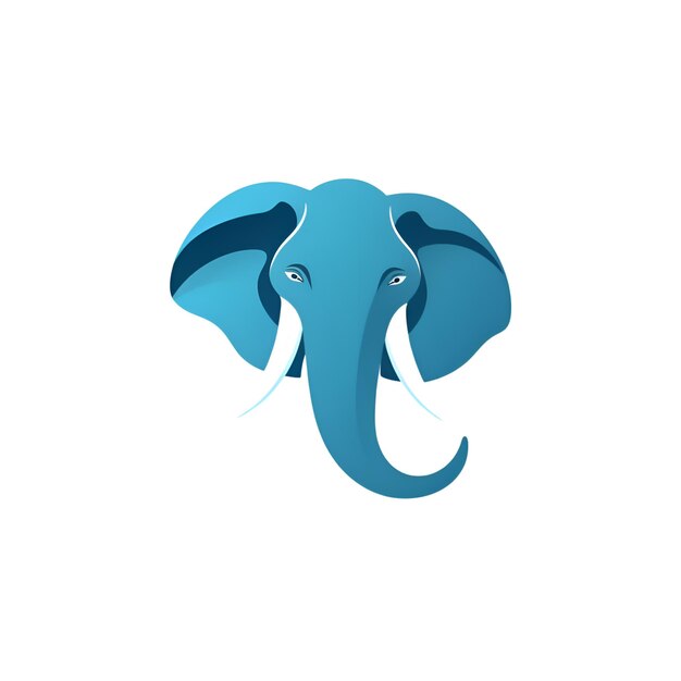 Icono de cabeza de elefante Ilustración de vector de estilo plano sobre fondo blanco