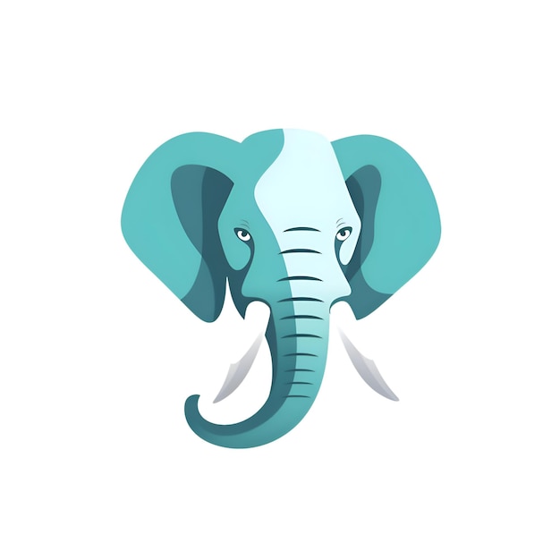 Icono de cabeza de elefante Ilustración vectorial aislada en fondo blanco Estilo de dibujos animados