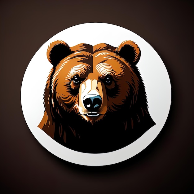 icono de la cabeza del oso ilustración vectorial del logotipo del cabezal del oso polar marrón