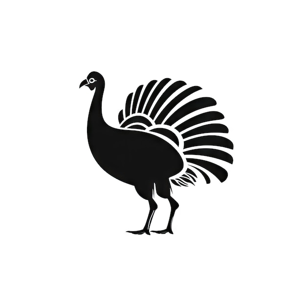 Foto icono de cabeza de pavo silueta de granja de pavo logotipo de pavo símbolo de pavo en fondo blanco ilustración generativa de ia