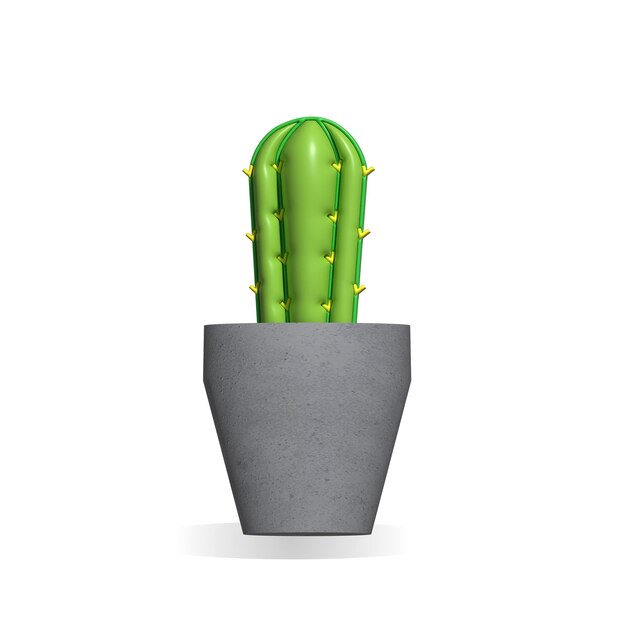 icono de cactus en estilo plano sobre fondo blanco