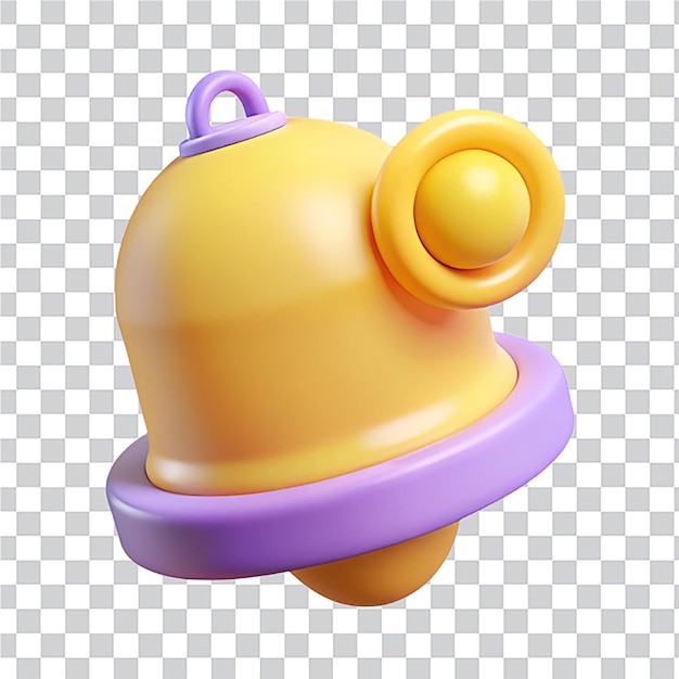 icono de campana de notificación 3d con icono de notificación de voz de burbuja de empuje o icono de concepto de recordatorio de mensaje