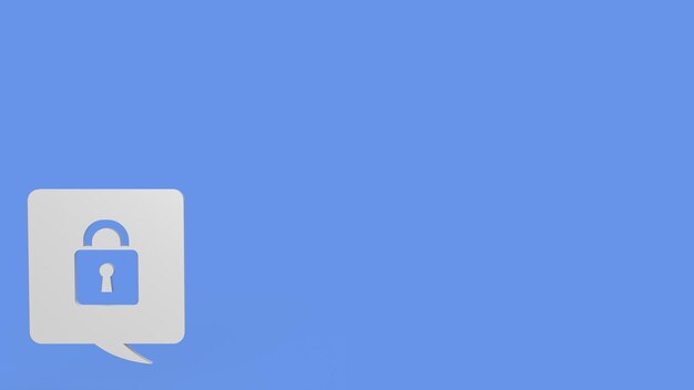 Icono de candado para la representación 3d del concepto de seguridad