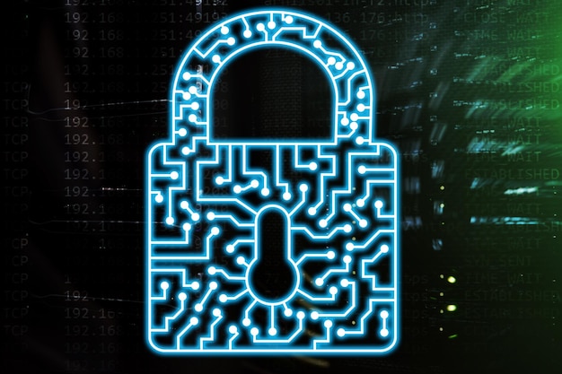 Icono de candado de seguridad cibernética Información Privacidad Protección de datos internet y concepto de tecnología
