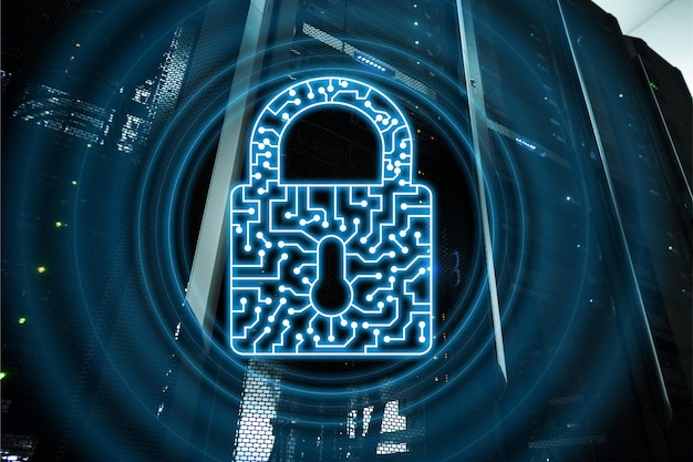 Icono de candado de seguridad cibernética Información Privacidad Protección de datos internet y concepto de tecnología