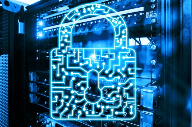 Icono de candado de seguridad cibernética Información Privacidad Protección de datos internet y concepto de tecnología
