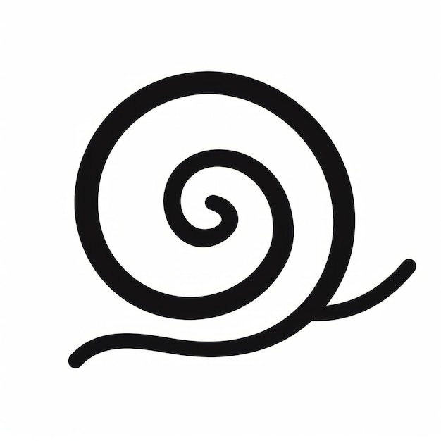 Foto icono de caracol aislado en fondo blanco ilustración vectorial en blanco y negro